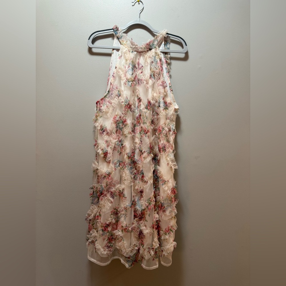 Floral Ruffle Sleeveless Dress